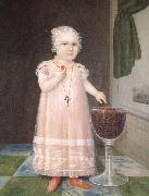 Little Girl in Pink with Goblet Filled with Strawberries:A Portrait Johnson Joshua